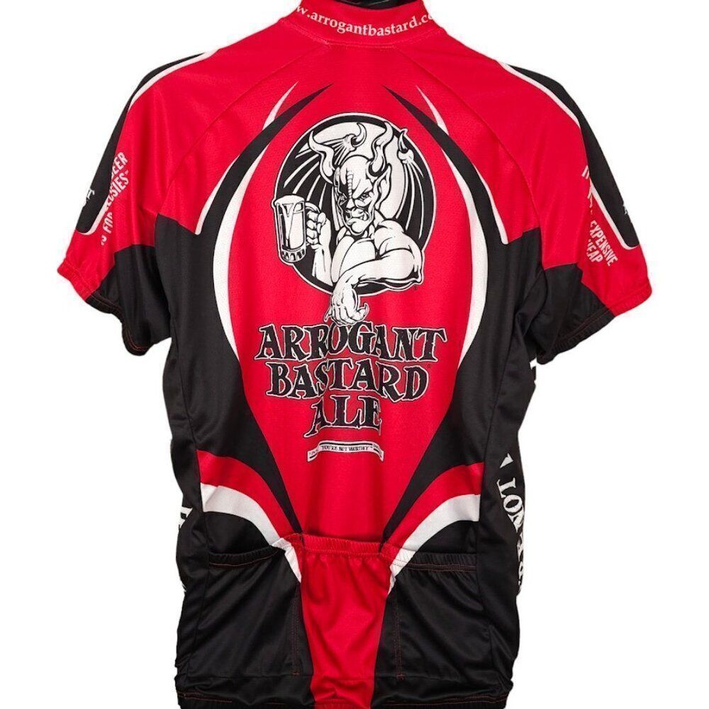 Arrogant Bastard Ale Cycling Jersey Mens Size Large Cyclist Biking Bicycle - Picture 3 of 8
